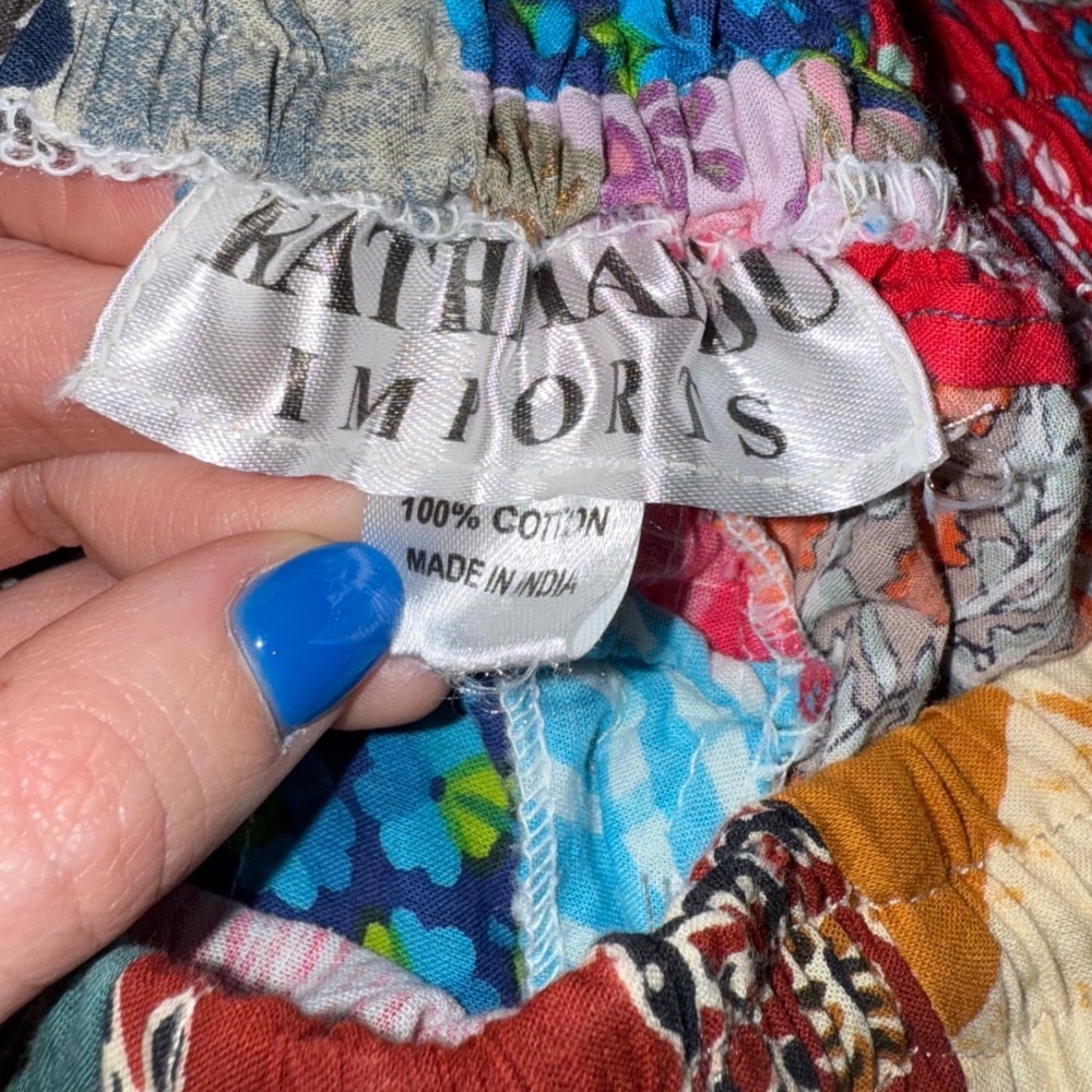 Unique Patchwork Cotton Lounge Pants Boho Bohemian Hippie Drawstring Waist - Picture 5 of 5
